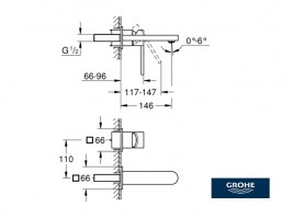 MONOMANDO LAVABO MURAL PLUS GROHE